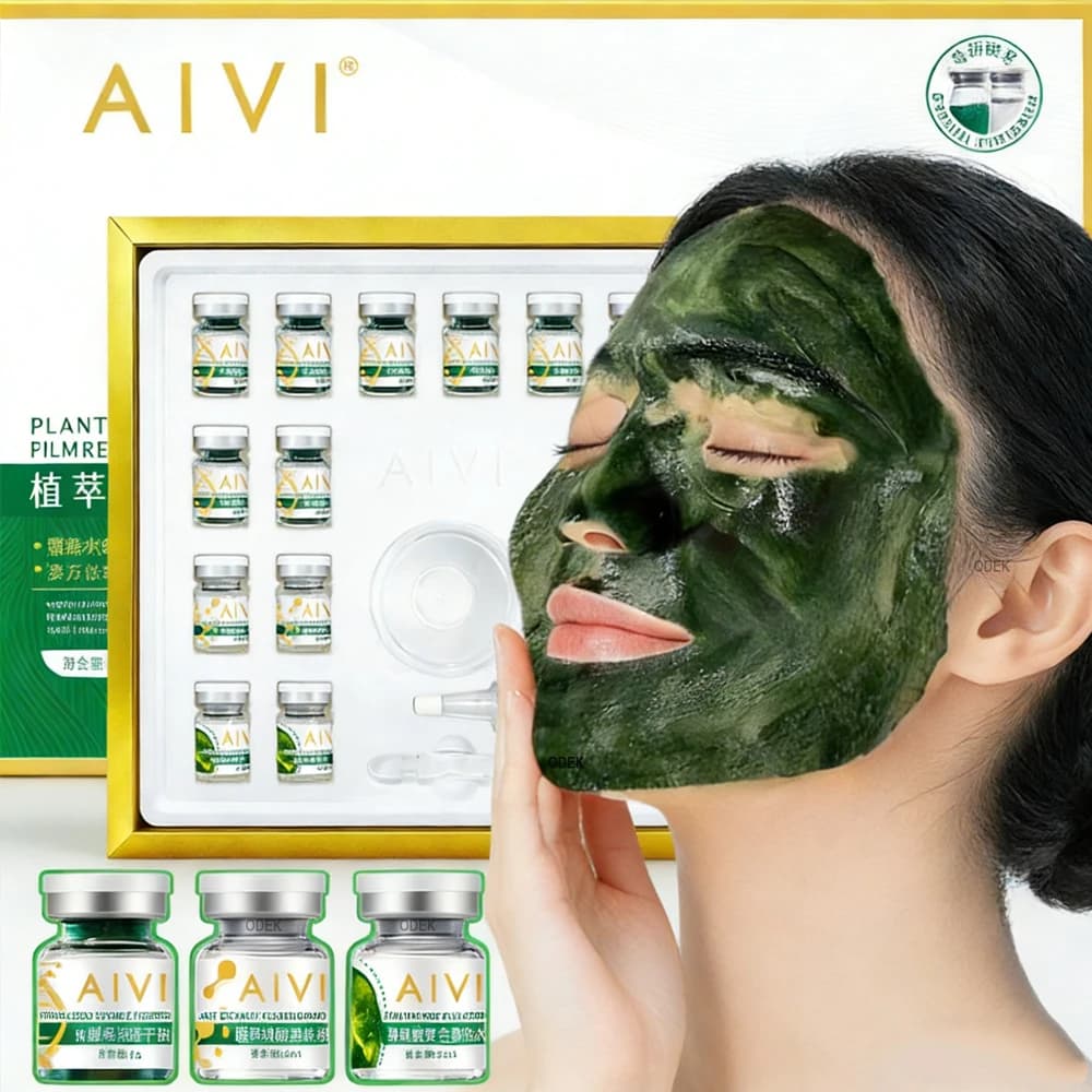 Hot Algae Silica Peptide Powder Lyophilized Mask Green Microcrystal Clean Pore Whitening Hydrating Skin Care of Face