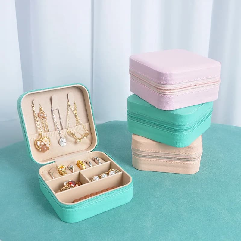 Scatola portaoggetti colorata semplice e comoda per gioielli, collana, orecchini, accessori da viaggio compatti, borsa per gioielli, scatola antiossidante