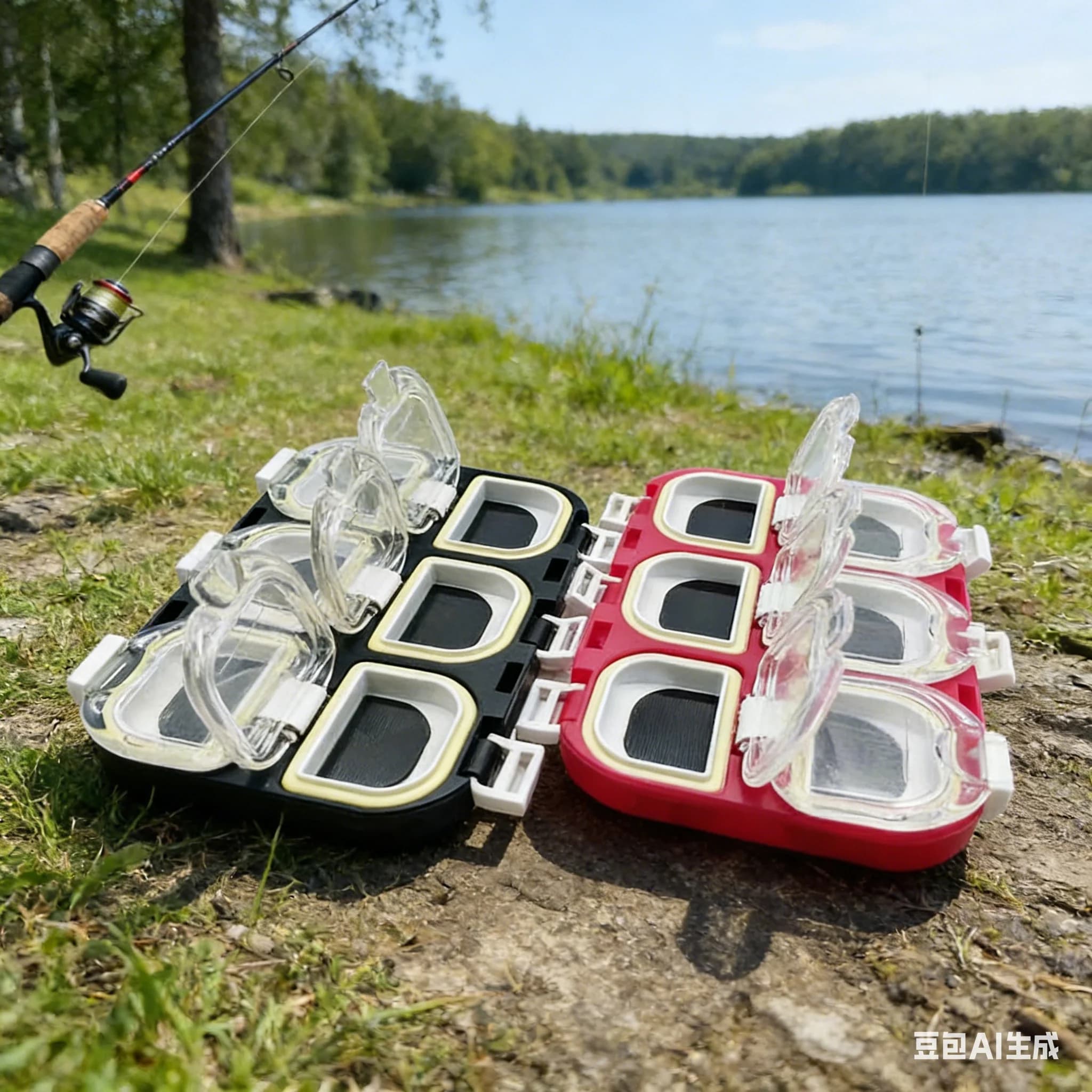 Scatola magnetica per attrezzatura da pesca, scatola di plastica impermeabile con 6 scomparti per riporre vari pezzi di ami da pesca