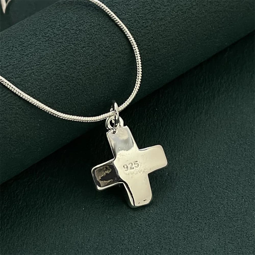 Nuova Collana con Croce in Argento Sterling 925 Stile Y2k, Gioiello Unico per Donne, Regalo per Matrimonio e Fidanzamento