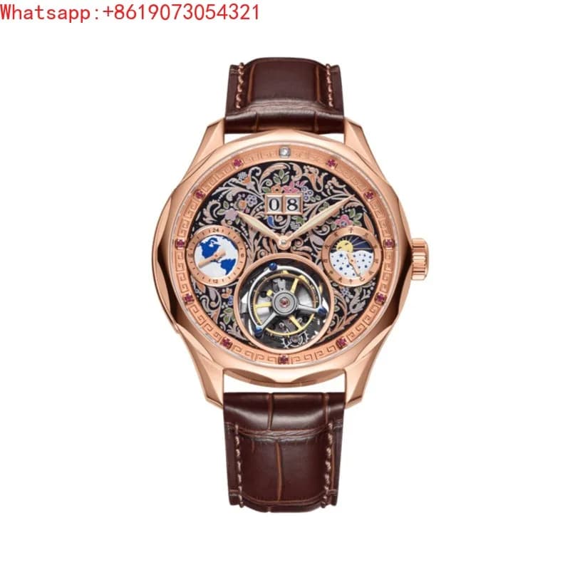 The Great Qin Empire Sunrise Series - Multifunctional Tourbillon Mechanical Watch Sapphire Mirror