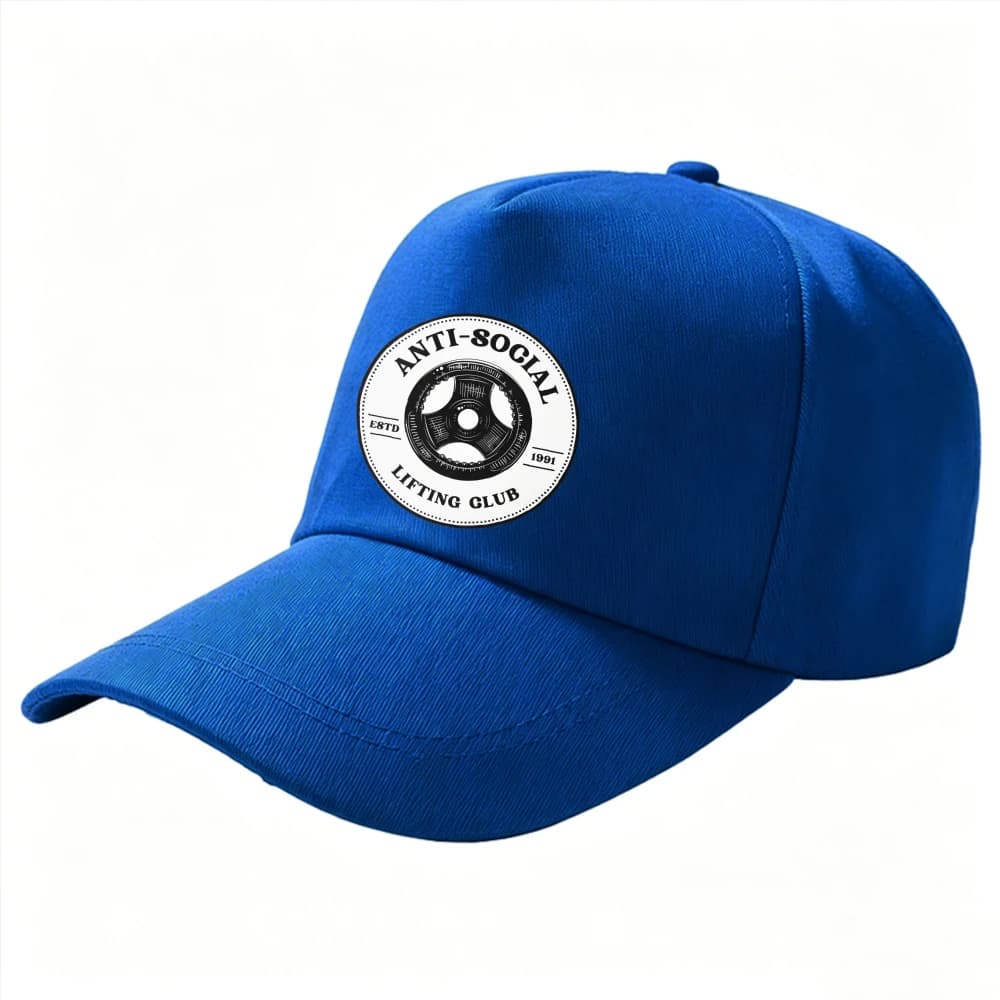 Adjustable Cotton Baseball Cap Anti Social Lifting Club Weight Plate Circular Print Dad Hat Men Women Outdoor Sun Protection Cap