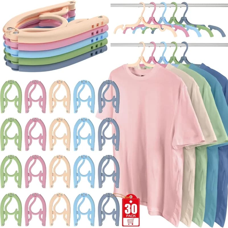 Appendiabiti da Viaggio Portatile Pieghevole, Organizzatore per Viaggi, Accessori Essenziali in Plastica, Stendibiancheria da Viaggio