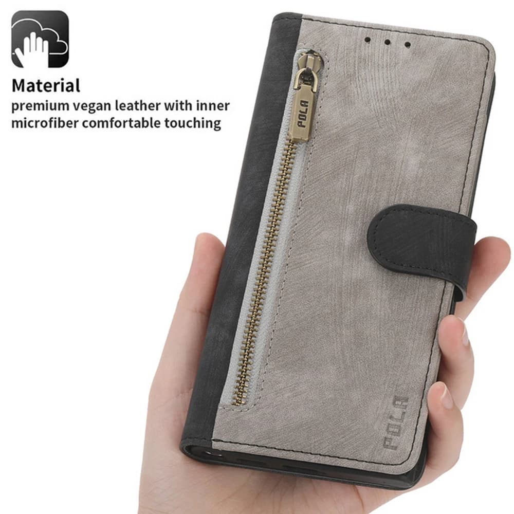Per Motorola G86 5G Portafoglio con cerniera Custodia in pelle RFID Moto G86 G54 G15 G06 Power G05 G35 G55 G75 G85 G56 G66Y G66J G84 G24 Cover