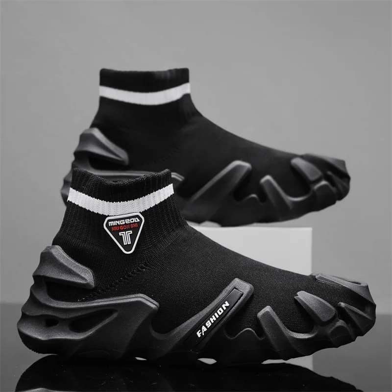new men's Classic Black Socks Runing Shoes Men High Sock Trainers Slip on Casual Shoes Lightweight Sneakers Men basket homme