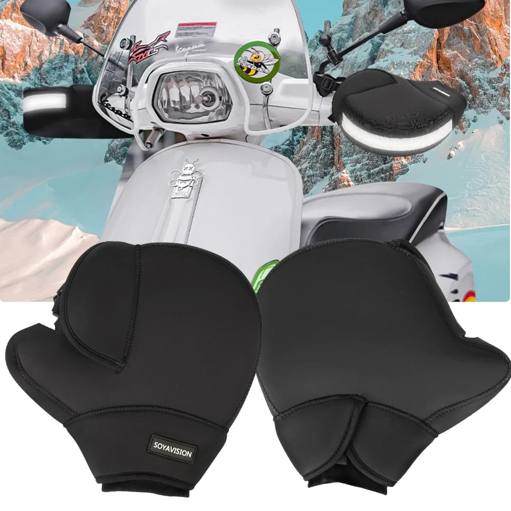 Guanti da manubrio universali per moto ATV/motoslitta/scooter Guanti con impugnatura Guanti da ciclismo all'aperto a prova di vento/neve/acqua