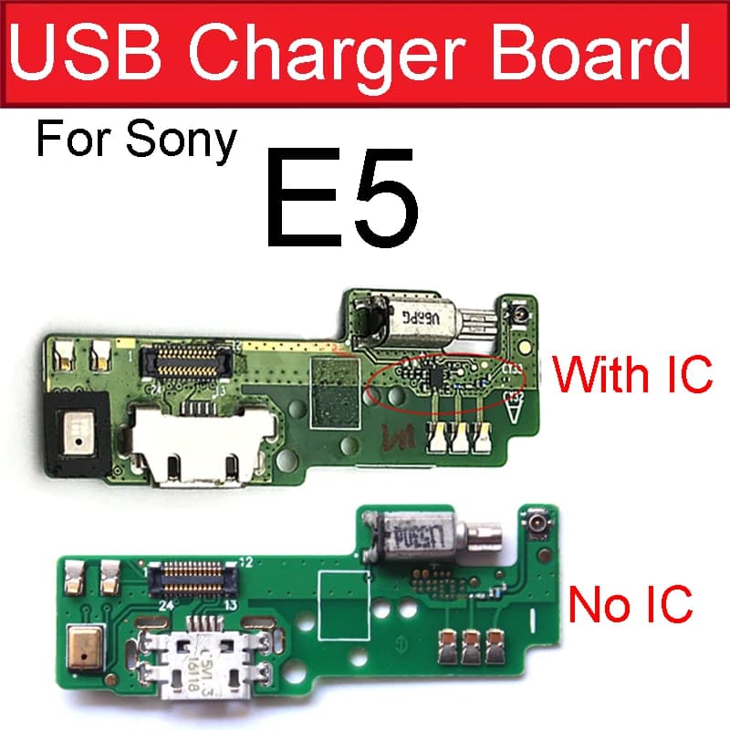 Scheda Jack caricabatterie USB per Sony Xperia E5 F3311 F3313 porta di ricarica vibratore motore microfono Flex Cable Board parti di riparazione