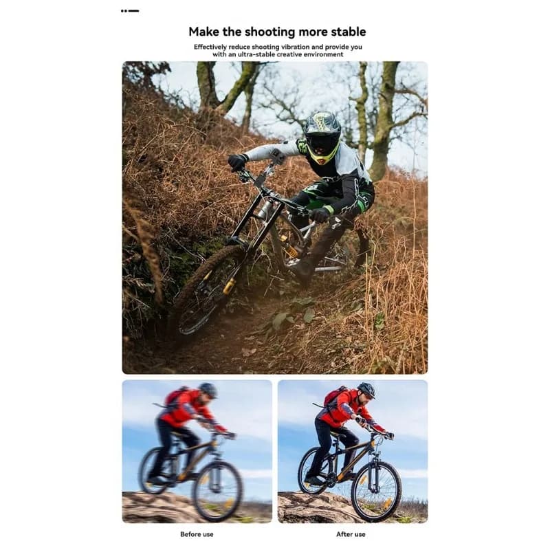 For DJI Gopro Hero Motorcycle Bike Monopod Bicycle Handlebar Panoramic Mount Selfie Stick Bracket-A32R