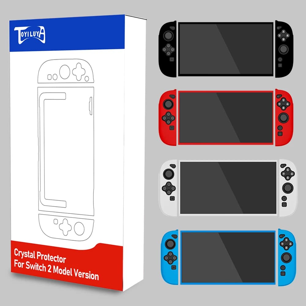 Cover Protettiva in Silicone per Console di Gioco Switch 2, Facile da Installare, Custodia in Silicone per NS 2, Rosso Blu Nero