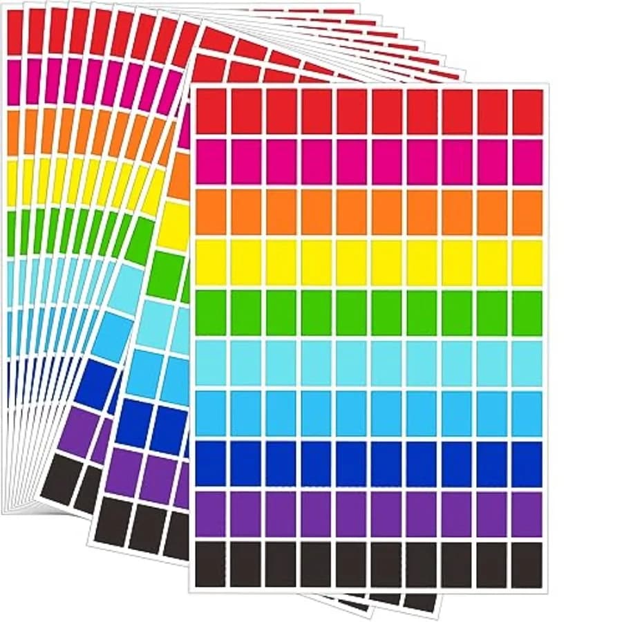 Etichette Colorate 2500 Pezzi - 10 Adesivi Colorati 1/2 x 3/4 Etichette Prezzo per Cartelle, Schede, Etichette Prezzo per Vendita in Garage, ecc.
