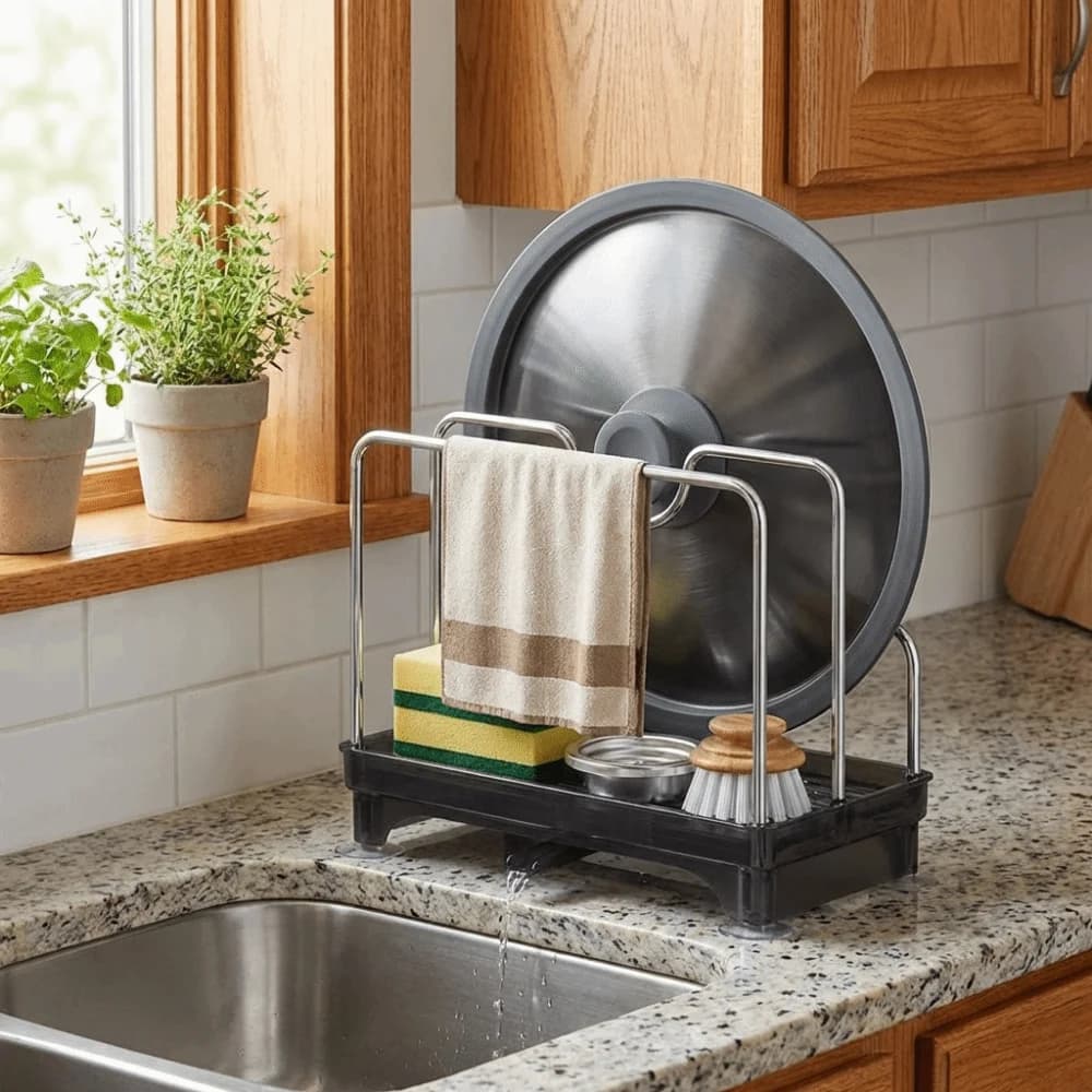Stable and Removable Stainless Steel Cover Holder, Spare Cut Holder with Drain Tray