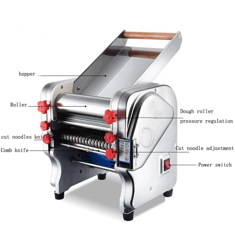 Macchina Elettrica Commerciale per Pasta Fresca 220V, Laminatrice e Pressa per Impasto, per Noodle e Pasta Fresca