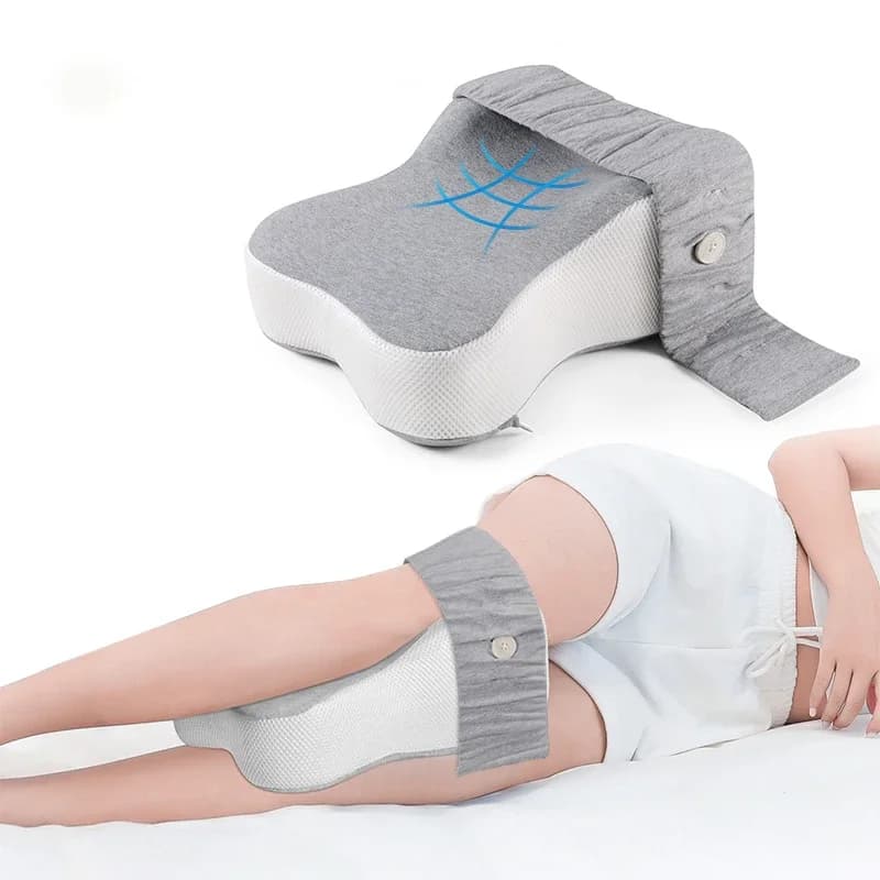 Cuscino lungo da 14 pollici per chi dorme sul fianco, supporta completamente cosce e ginocchia per la separazione necessaria dei ginocchia - Cuscino per gambe - Grande, Grigio