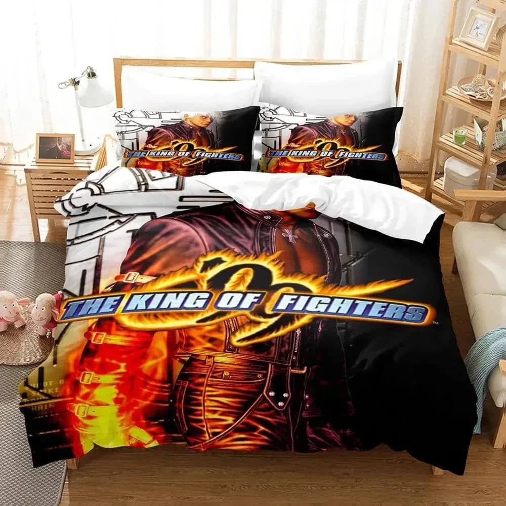 Anime The King Of Fighter Set biancheria da letto Ragazzi Ragazze Twin Queen Size Copripiumino Federa Letto Bambini Tessili per la casa per adulti