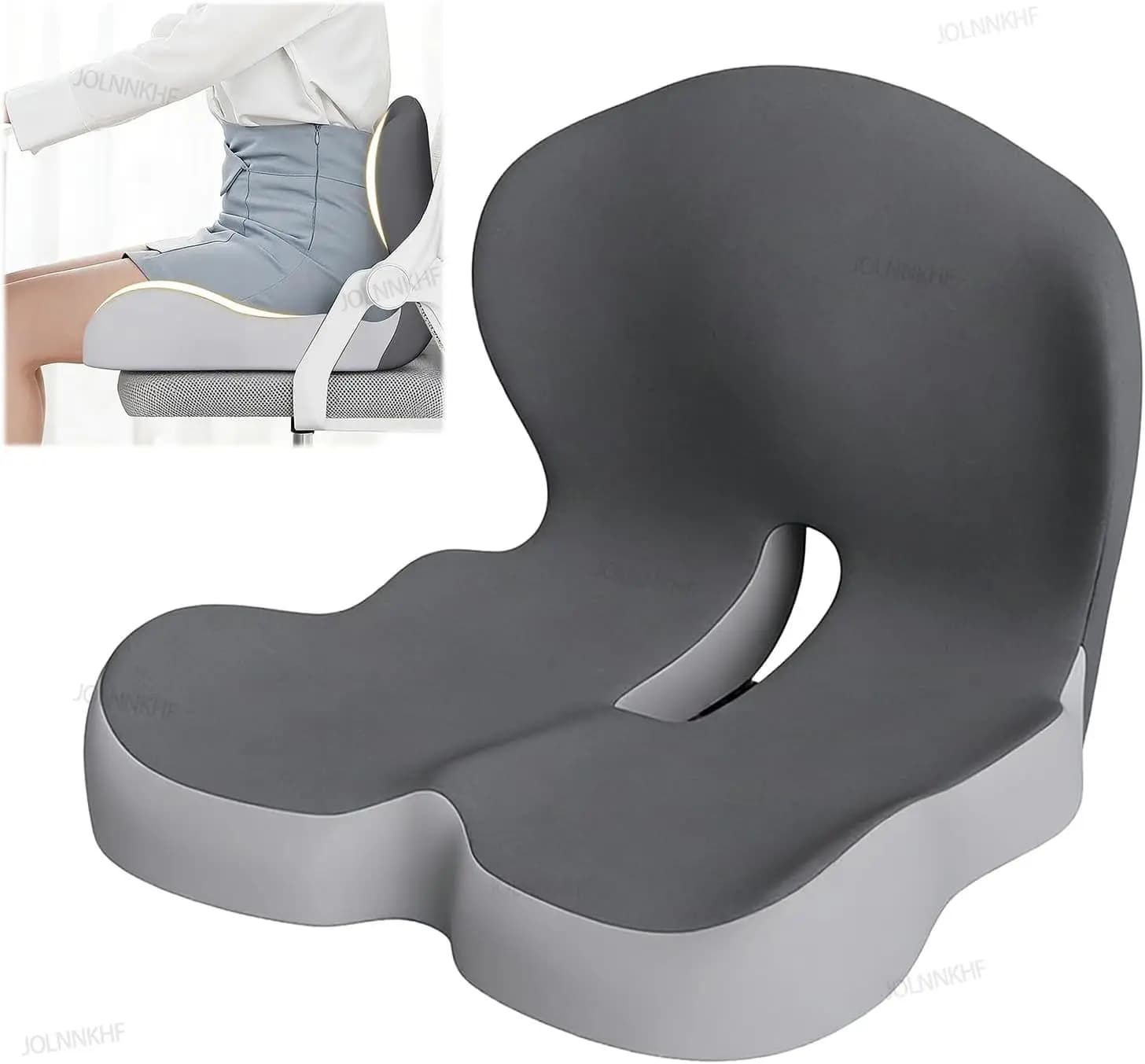 Tailbone Sciatica Back Pain Relief Comfort Office Chair Car Seat Cushion Non-Slip Memory Foam L Shaped Coccyx Seat Cushion