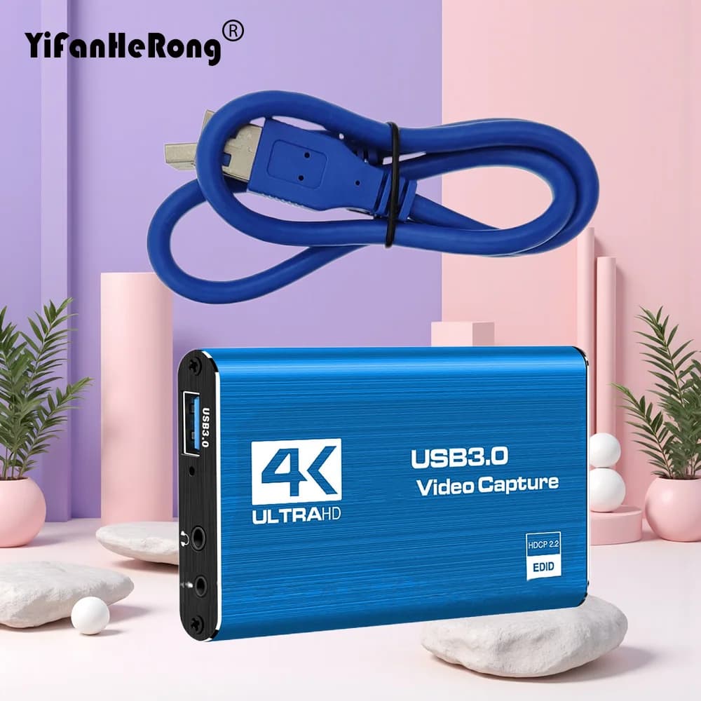 Scheda di acquisizione video USB 1080P compatibile HDMI 4K 60Hz per USB 3.0 Grabber Scheda di registrazione di giochi Scatola di streaming live per fotocamera PS4