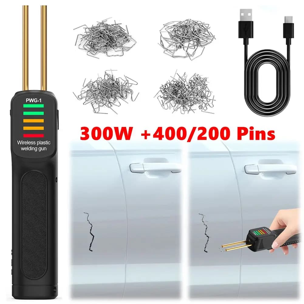 Saldatrice per plastica 300W/100W 400/200pcs cucitrice a caldo pistola per saldatore in plastica pistola termica Kit per saldatura in plastica Kit di riparazione paraurti