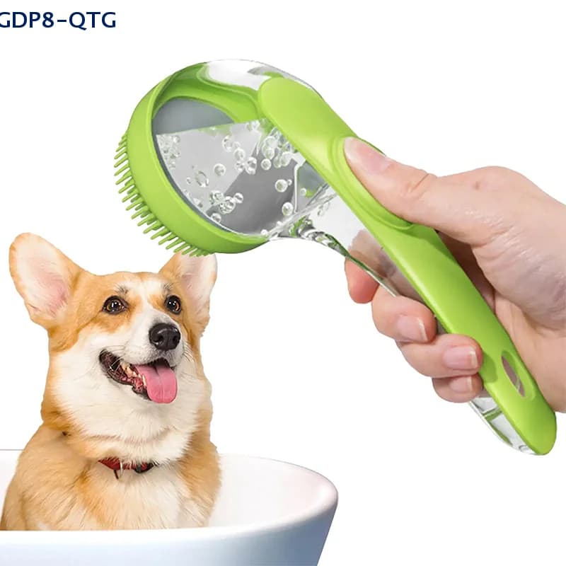 Spazzola da Bagno per Animali Domestici 2025 Nuova Spazzola 2 in 1 con Dispenser di Shampoo Integrato per Cani e Gatti, Spazzola per Toelettatura e Massaggio