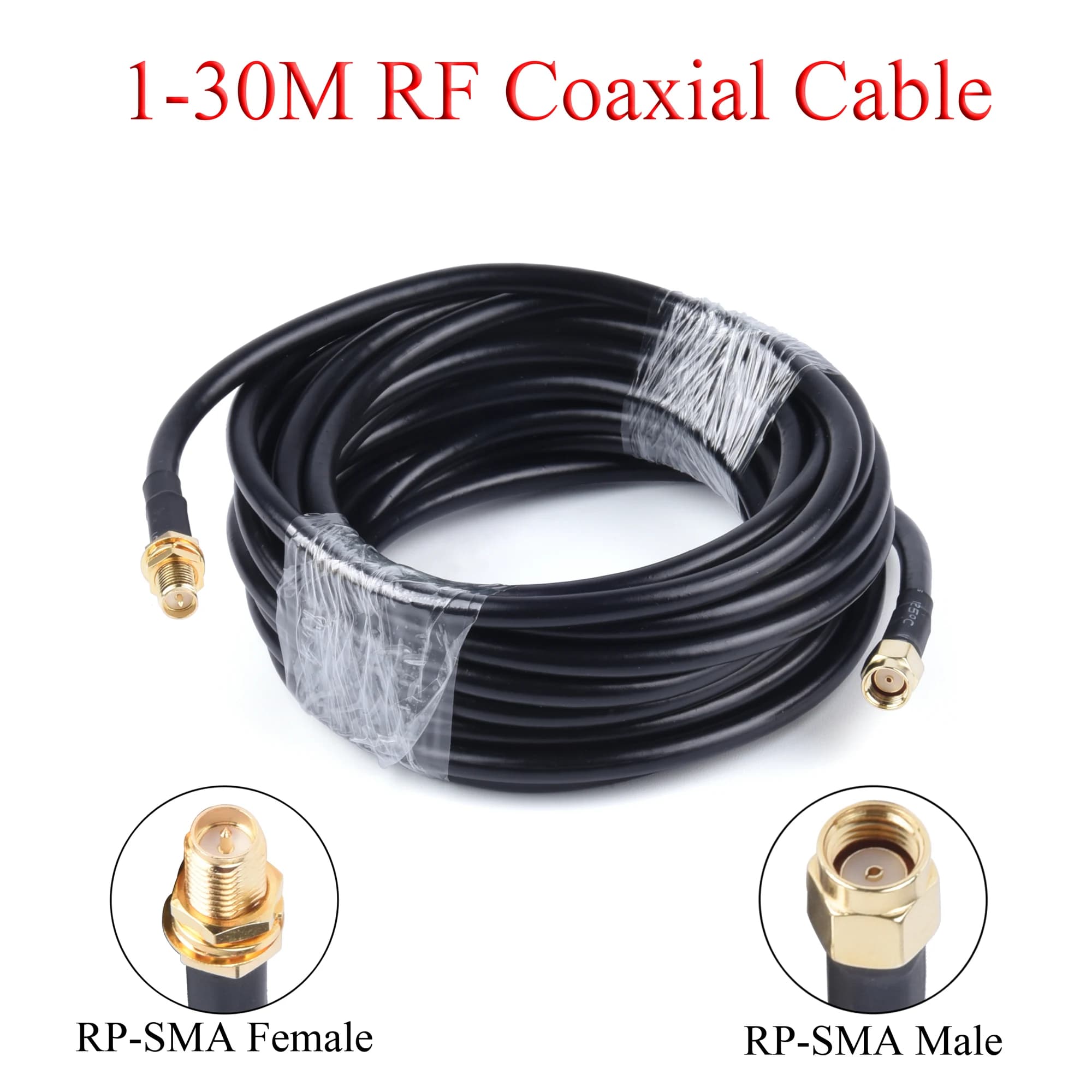 Cavo coassiale RF a bassa perdita RG58/50-3 da 1-5M Connettori SMA/RP-SMA femmina-maschio per antenne cellulari/WiFi Dispositivo di rete wireless