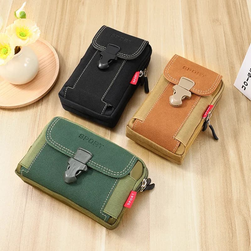 Borsa tattica unisex da cintura per cellulare, porta carte Molle