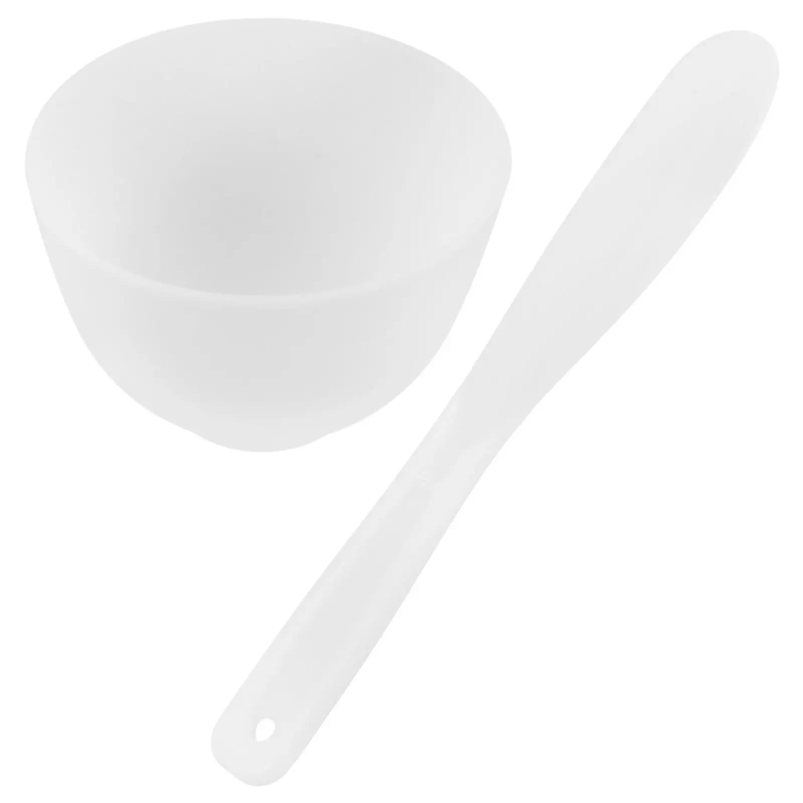 Set 1 Pezzo Ciotola per Maschera Viso Fai da Te in Silicone con Spatola, Strumento Morbido per Miscelare, Applicatore per Skincare Domestico e da Salone