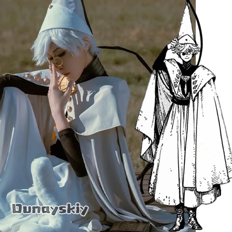 Costume Cosplay Qifrey, Cappello da Strega, Mantello da Mago Anime, Cintura, Cappello a Punta, Set Completo Fai-da-Te, Accessori per Travestimento di Halloween