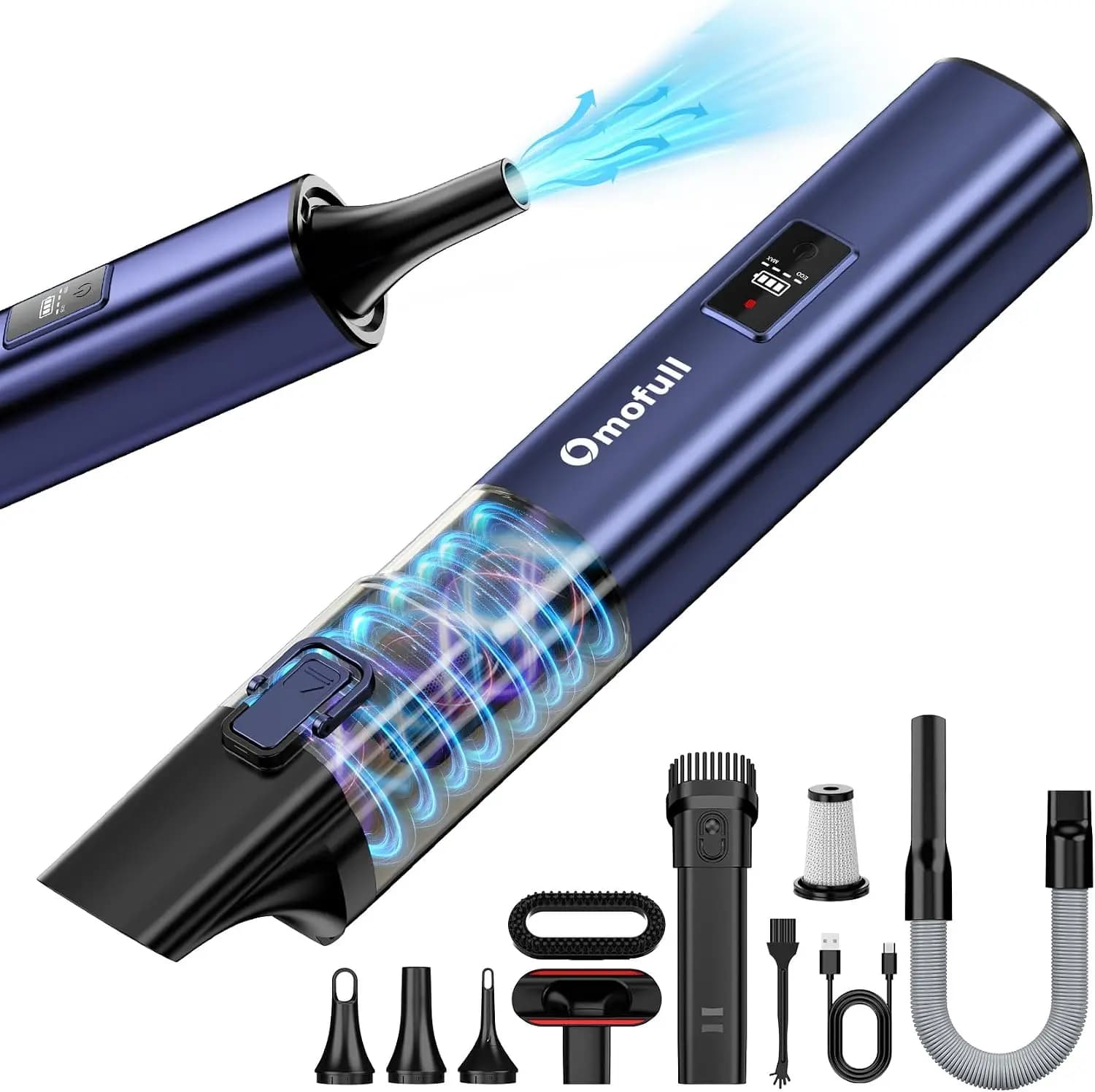 19500Pa 4-in-1 Cordless Vacuum & Air Duster, 140W Handheld Vacuum Cleaner for Car Home Pet