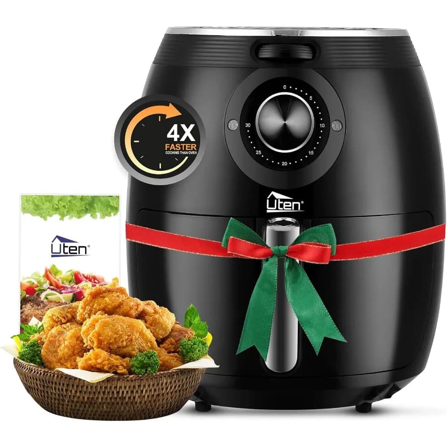 Friggitrice ad aria ad alta potenza da 5,8 QT/5,5 litri 1700 W con controllo preciso della temperatura e manopola del timer Cestello per friggere antiaderente Idea lavabile in lavastoviglie