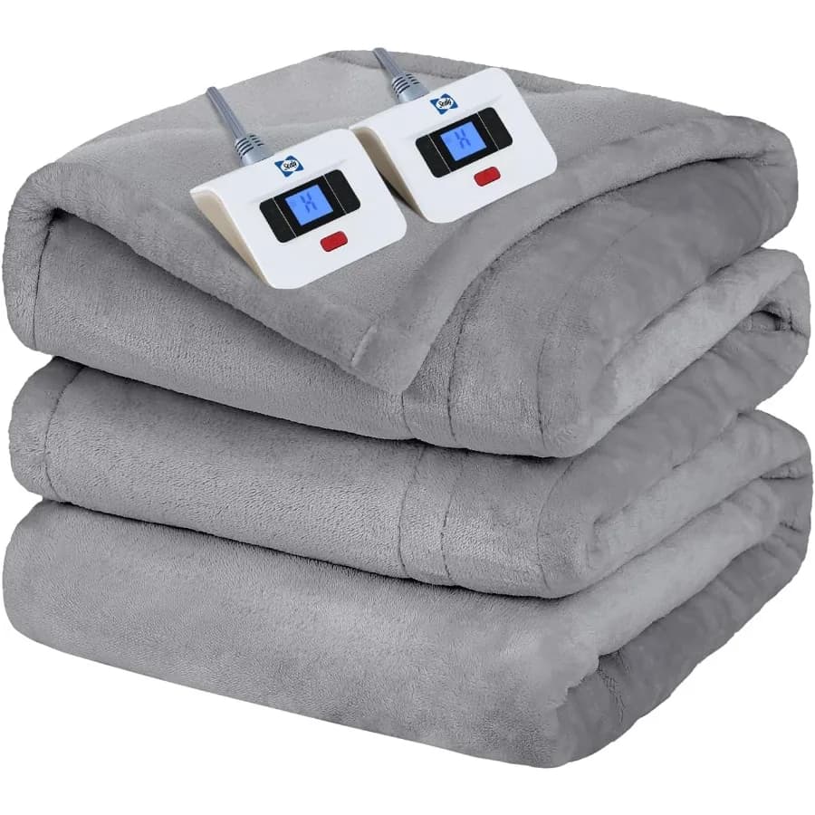 Coperta elettrica King Coperta riscaldata in flanella King Size con 10 livelli di riscaldamento e 1-12 ore Spegnimento automatico Lavabile in lavatrice Lig