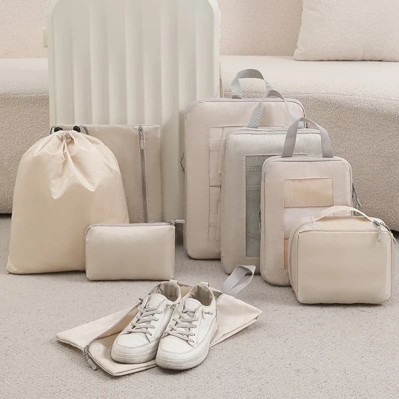Set da 4/5/6 pezzi Borse portaoggetti da viaggio, Articoli da toeletta digitali Scarpe Borsa organizer per vestiti Valigia Custodia ordinata per vestiti, Set di cubi da imballaggio