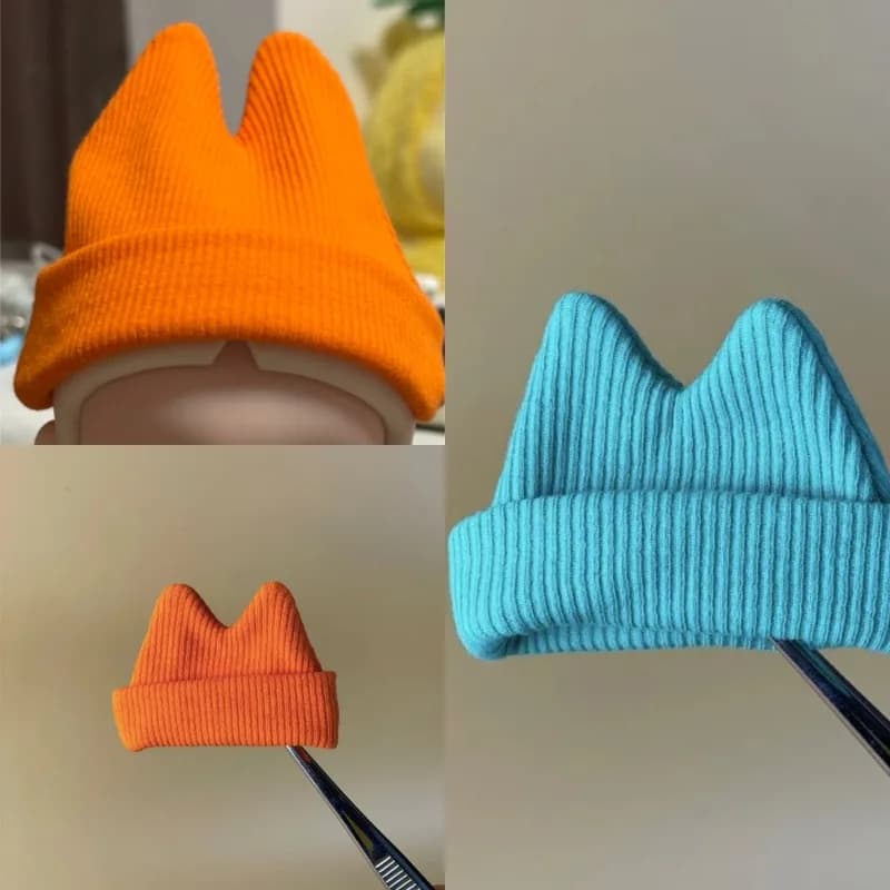 Cappello Lavorato a Maglia con Logo in Tinta Unita per Action Figure in Scala 1/6, Accessorio per Bambole da 12'' (Soldato, BJD, Ob, Blythe)