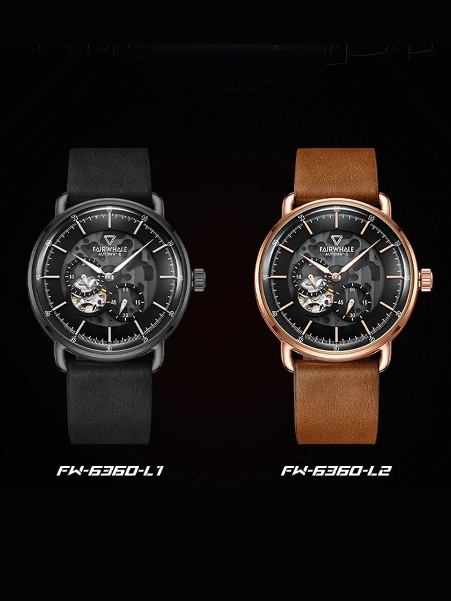 43mm Luxury Men's Watch Automatic Watch Elegant Man Watches Install Automatic Mechanical Movement Transparent Back Cover Watch
