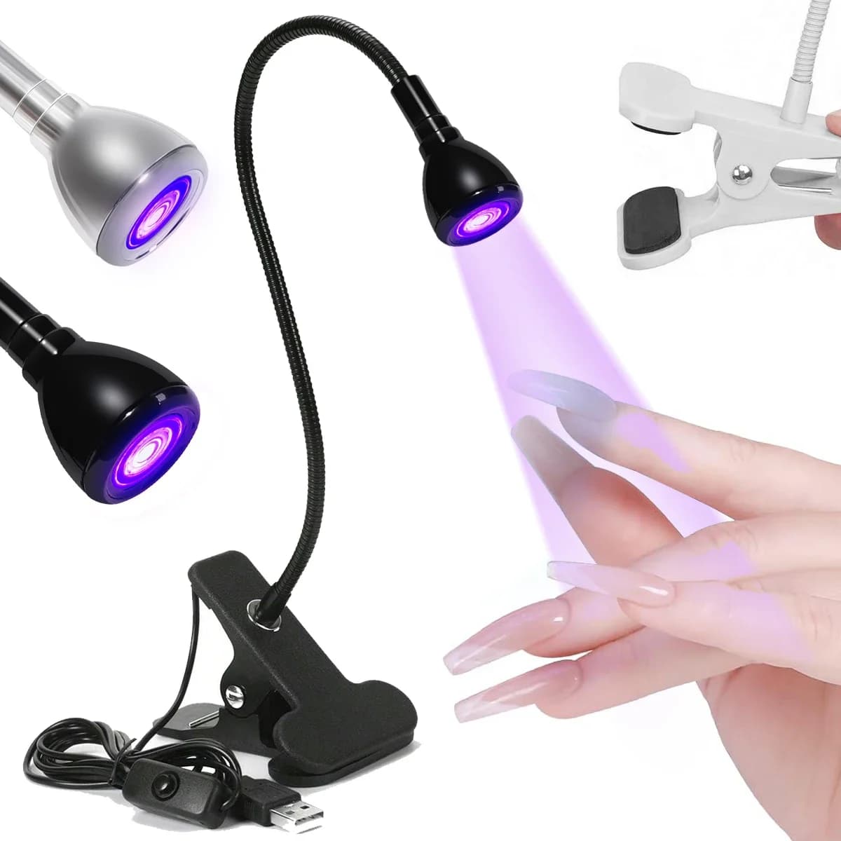 LED UV light to dry nail polish Gel Clip-On Flexible Desk Mini USB Nail Lamp Portable Dryer Tools for manicure salon