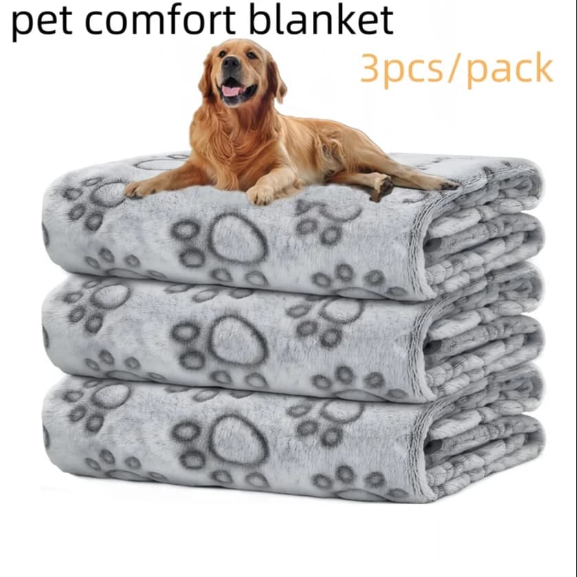 Coperta per Cani Quattro Stagioni a Doppio Lato in Pile, Confezione da 3, per Calore in Autunno e Inverno, Tappetino per Cuccia