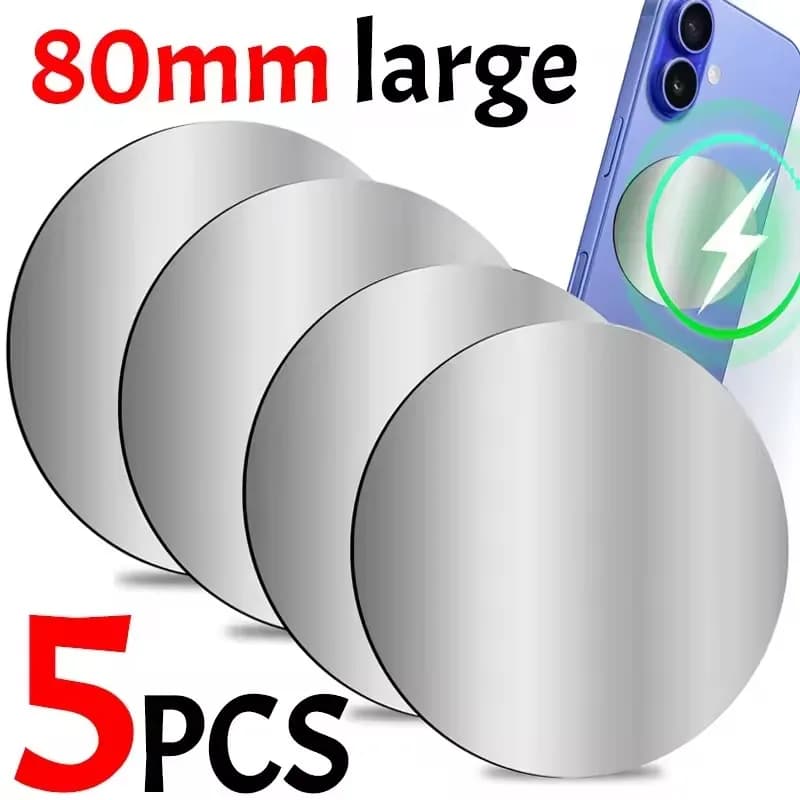 Foglio di ferro per disco con piastra metallica da 80 mm per supporto magnetico per auto Magnete per supporto per telefono cellulare Adesivi adesivi per disco con piastra metallica adesiva
