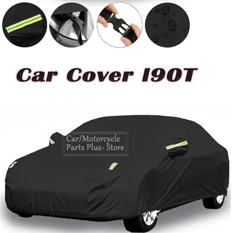 Copriauto universali 190T tenda impermeabile da neve da campeggio per auto tenda da sole per auto motore berlina Design con cerniera per auto