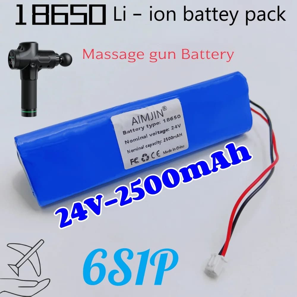 AIMJIN 24V 2500mAh Lithium Ion Rechargeable Battery for Phoenix A1 Massage Gun, BMS Do-it-yourself-installer