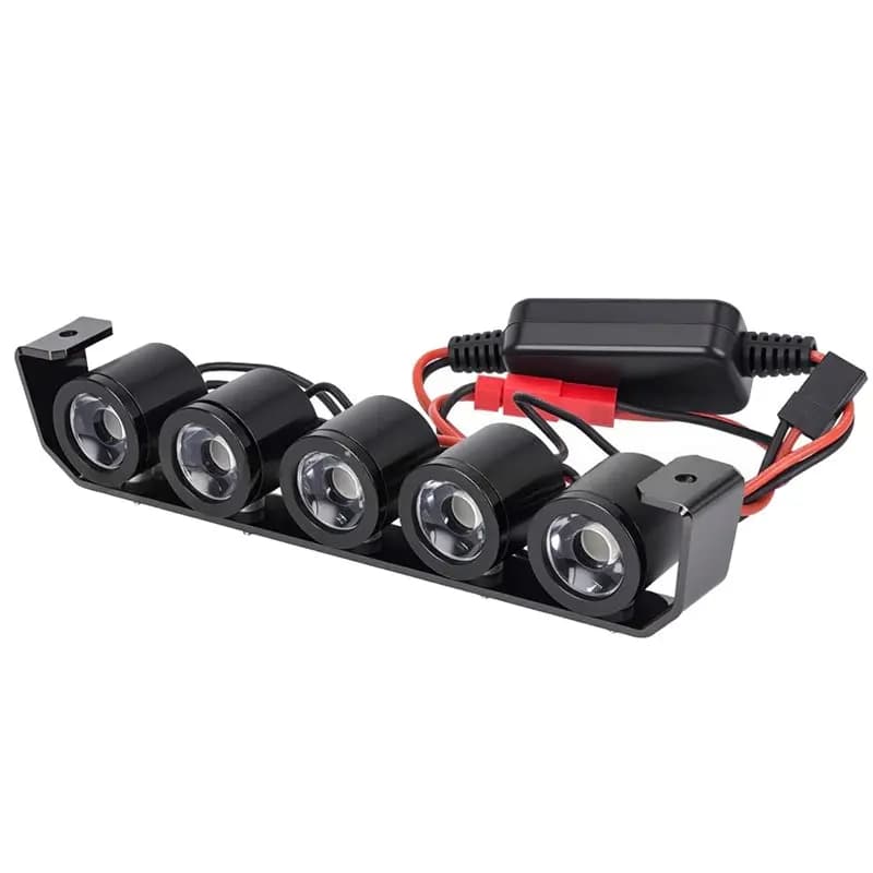 WOWFU-RC Car 5 LED Light Headlight Spotlight With Bracket For 1/10 SCX10 90046 RC4WD D90 TRX4 TRX6 RC Crawler DIY Part