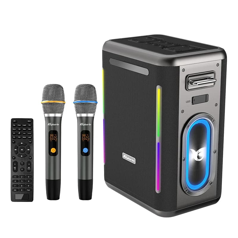 Sistema PA per macchina karaoke X15 con 2 microfoni wireless, un altoparlante wireless portatile con telecomando, ricarica rapida PD65W
