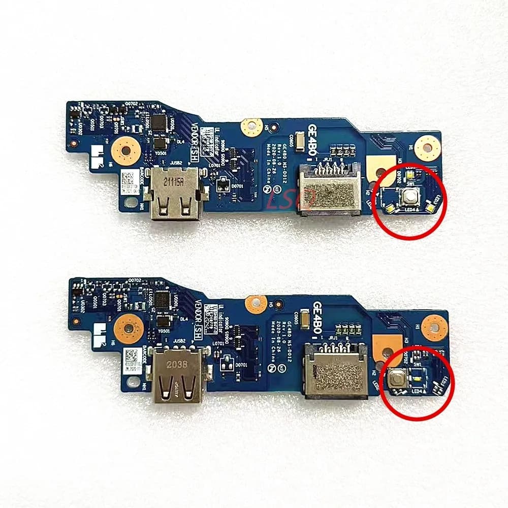 Original Switch Power Button Card for Lenovo ThinkPad E14 Gen2 Gen3 Ethernet Card NS-D012 USB Card