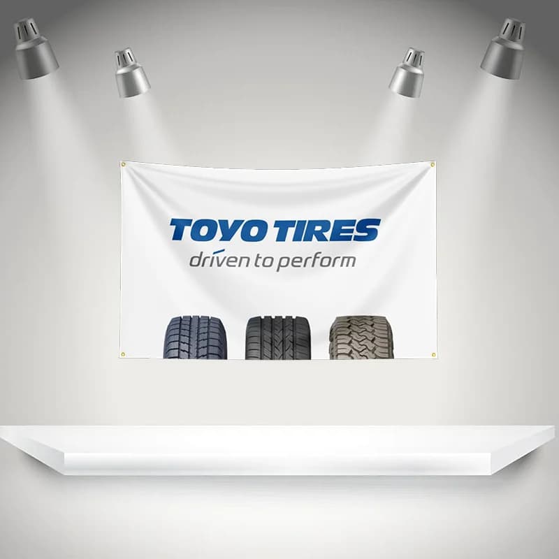 T-Toyo Tires Flag Auto Parts Tools Banner HD Printing Tapestry Exhibition, Car Fans, Garage Decor