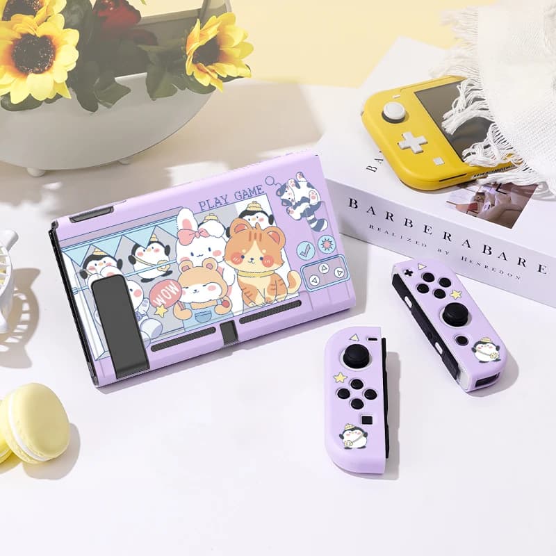 Custodia protettiva per giochi Arcade animali per Switch Oled, Cover morbida in TPU sottile per Console Nintendo Switch, accessori per giochi NS