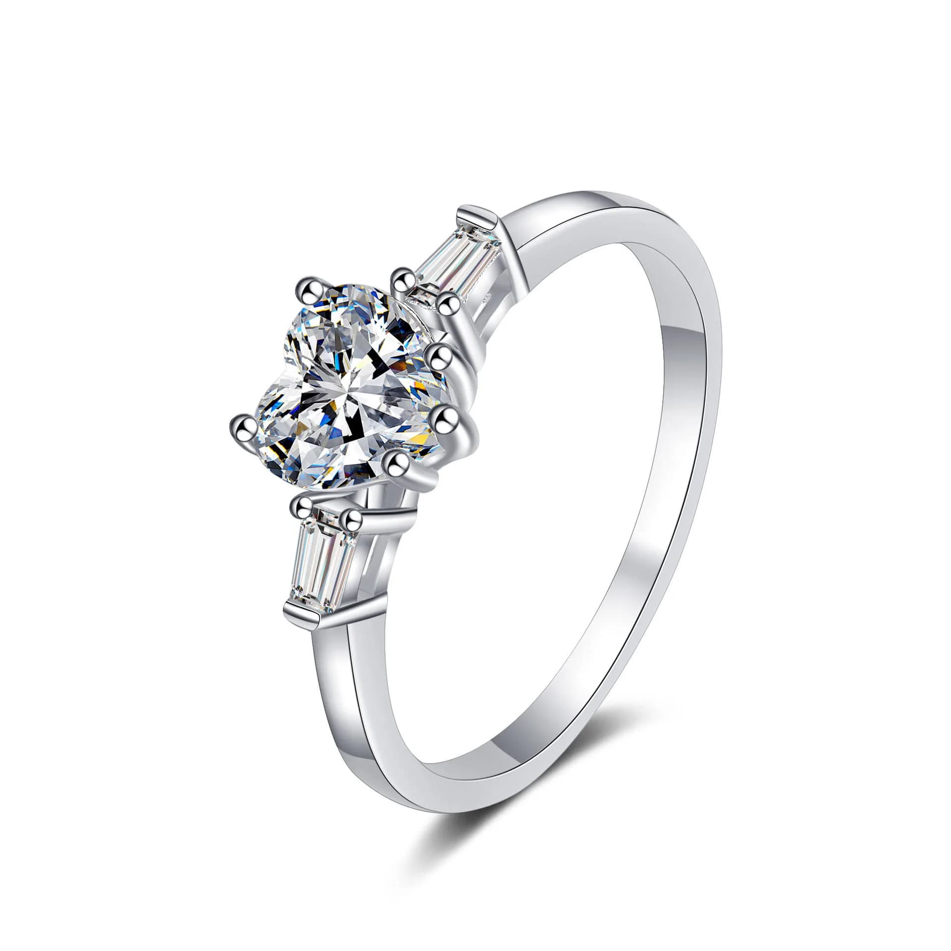 Anello di Proposta a Forma di Cuore, Lussuoso e Raffinato, 1ct Moissanite per Donne, Platino PT950, Romantico, Ideale per Dichiarazioni d'Amore