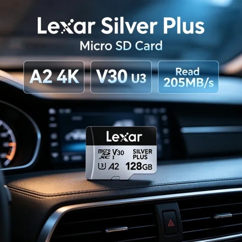 Lexar Silver Plus TF Memory Cards Micro SD Card SDXC A2 4K V30 U3 64GB-1TB Read 205MB/s Action Camera Digital Camera