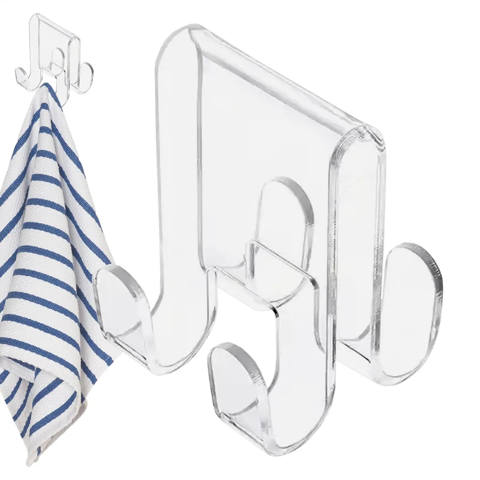 Shower Towel Hooks For Glass Glass Door Hanger Hooks Punch-Free Shower Door Storage Hooks For Clothes Towels Washcloths Robe