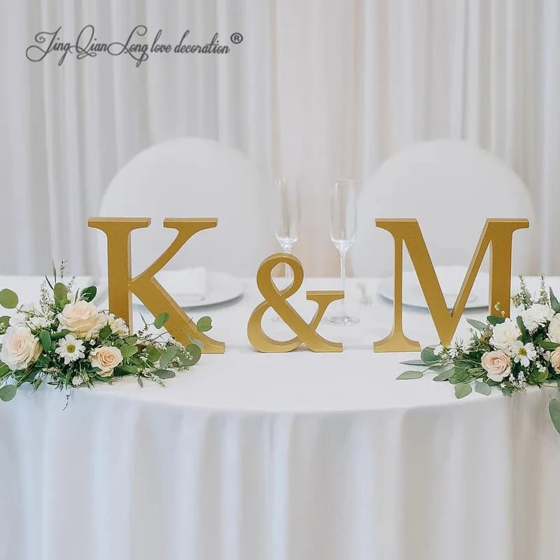 custom freestanding letters for wedding table centerpiece, wood letters decor, stand alone 3d block letters bookshelf decor