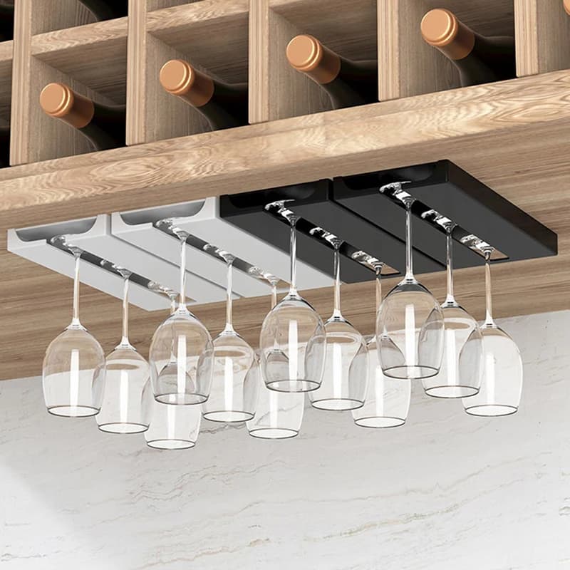 1 pz cucina sotto l'armadio supporto per punzonatura gratuito portabicchieri per vino classificazione multifunzione calici portabicchieri in vetro