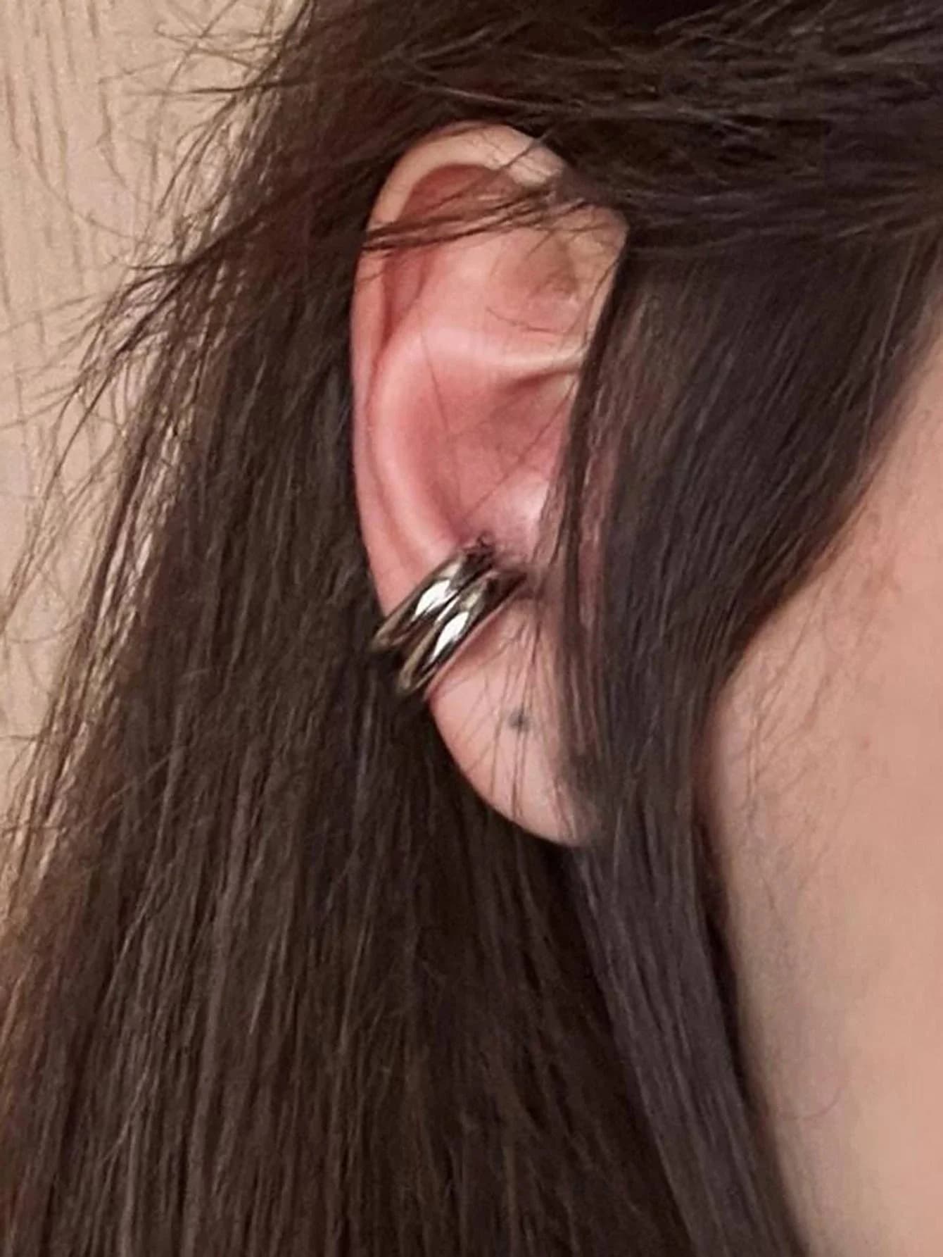 Set di 2 orecchini minimalisti a doppio cerchio per donna, gioielli da indossare tutti i giorni