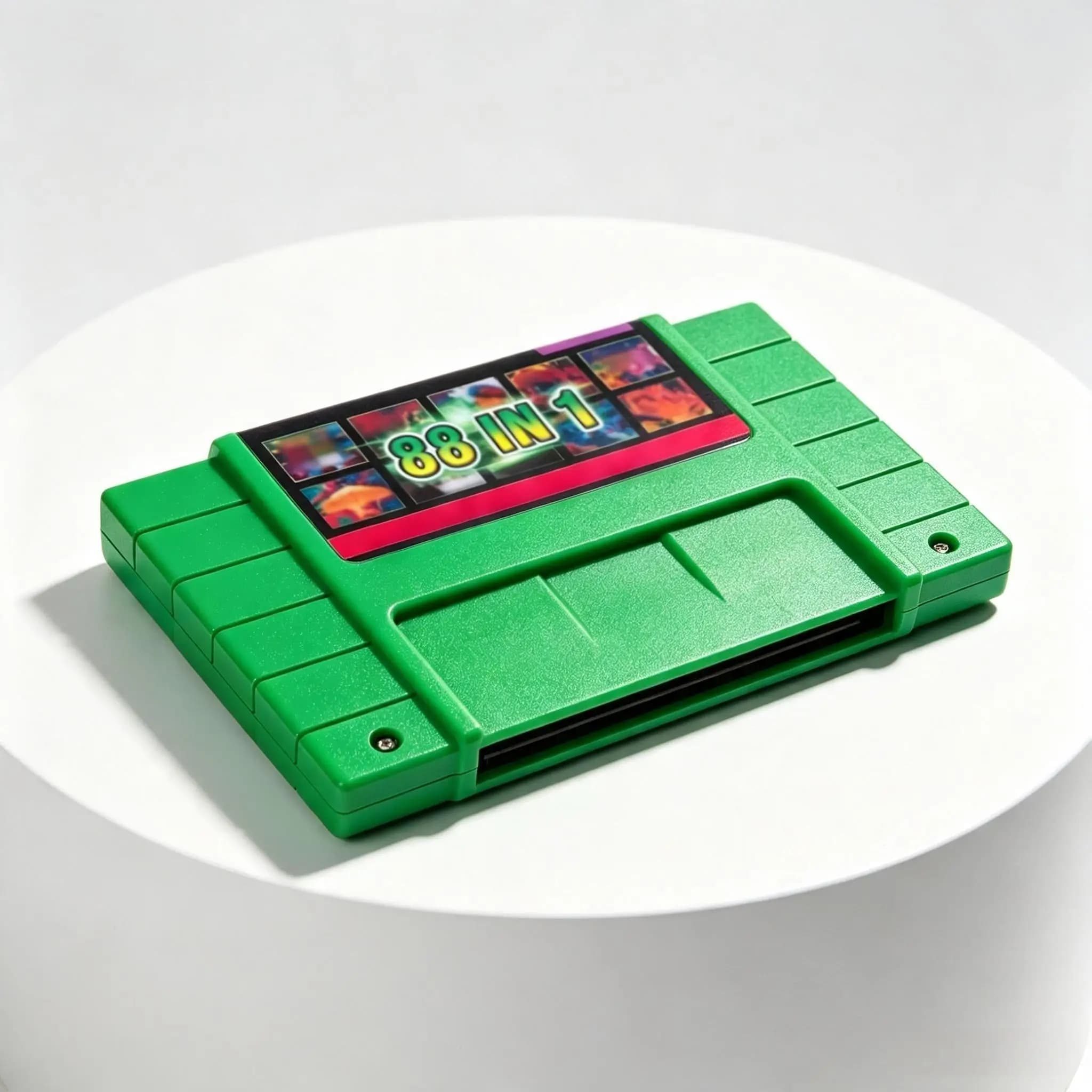 Super 88 In 1 Portuguese Game Cartridge Multi Game Card Green For SNES US NTSC 16 Bit Video Game Console