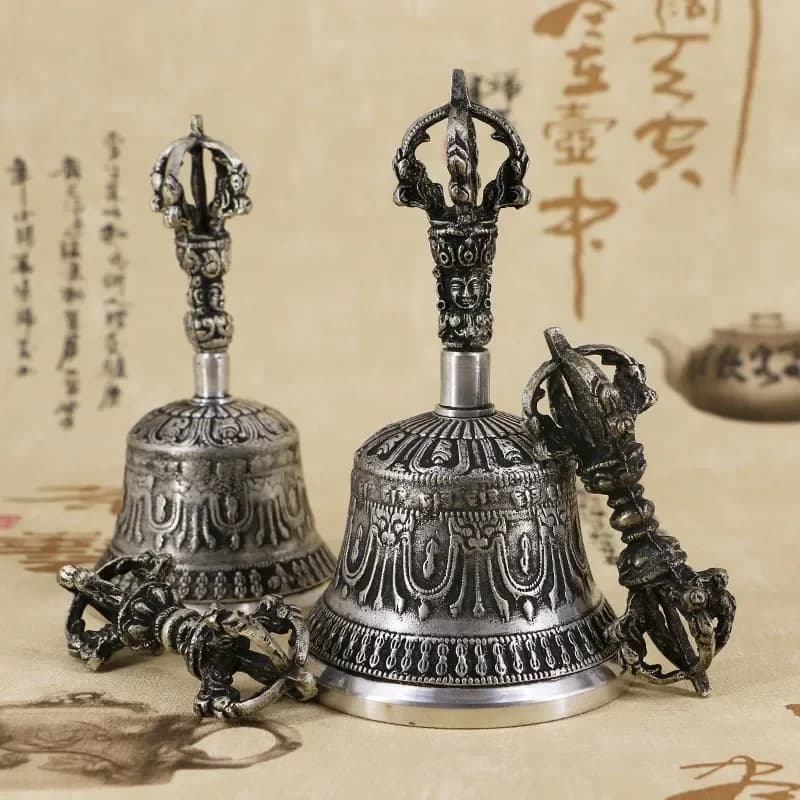 Diamond Bell Pestle Five-stranded Nepalese Craftsmanship Tibetan Buddhist Meditation Bell and Dorje Set Spiritual Healing Vajra